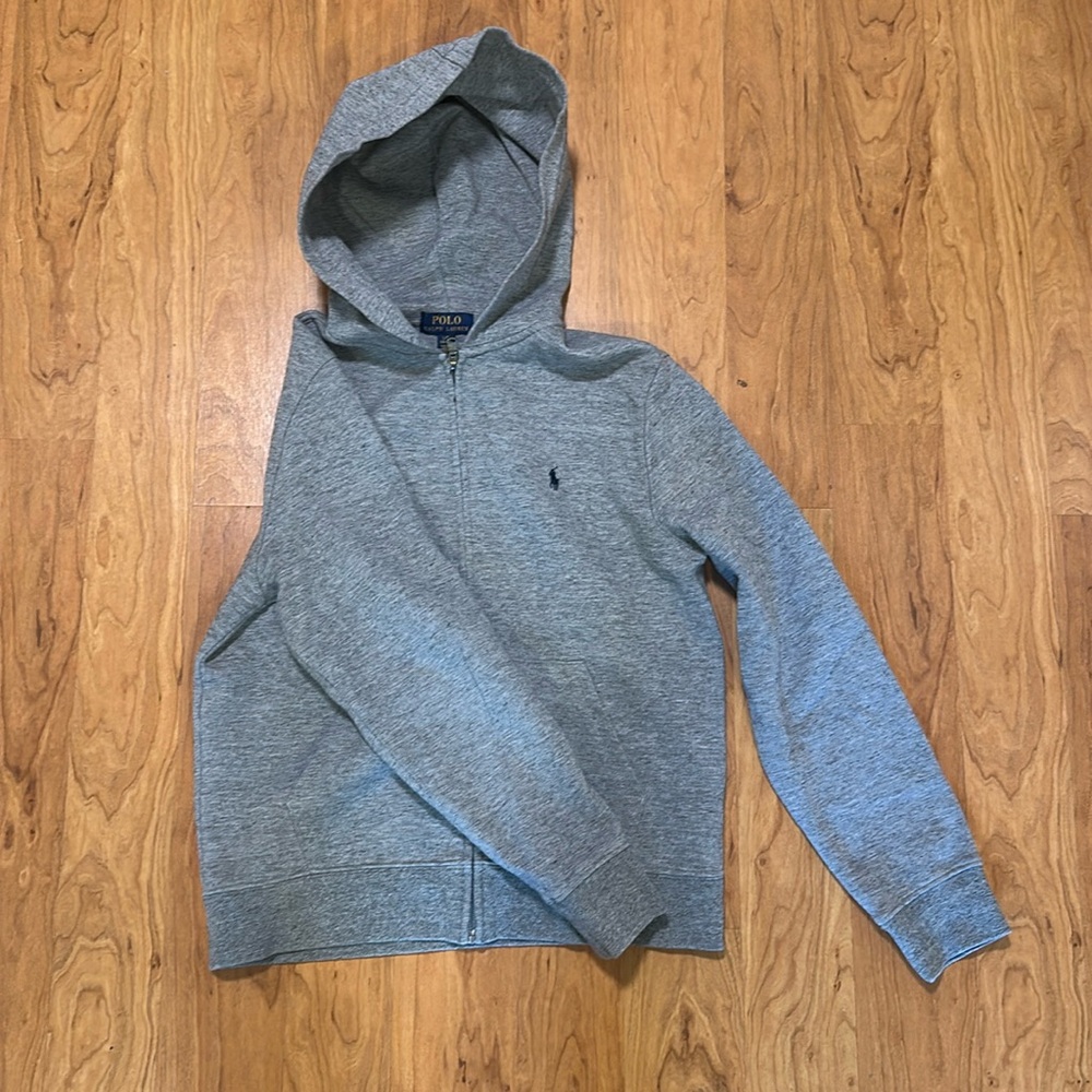 Gray polo zip up